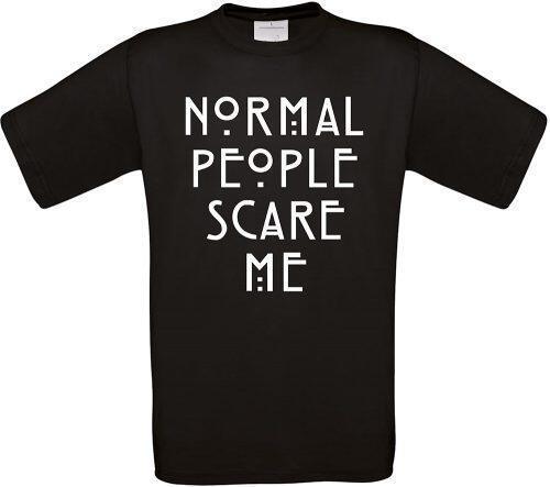 T-shirt Normal people scare me (Μάυρο)