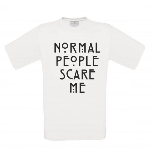 T-shirt Normal people scare me (Λευκό)