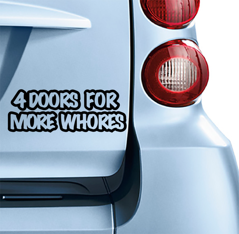 Αυτοκόλλητο 4 doors for more whores