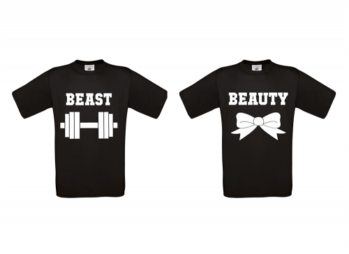 T-shirt Beauty and beast (σετ 2τεμ)