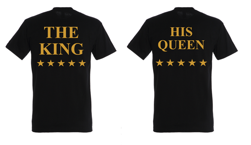 T-shirt The King and His Queen Star Gold (σετ 2 τεμ.)