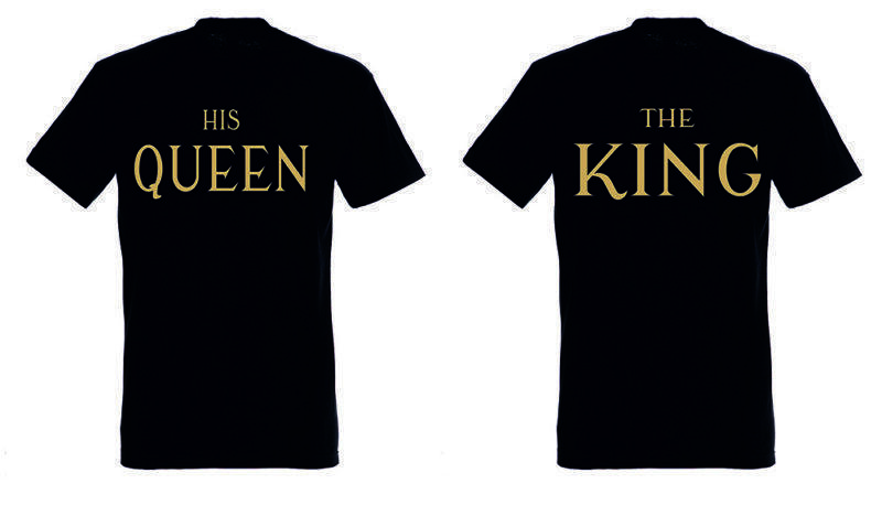T-shirt The King and His Queen Gold (σετ 2 τεμ.)