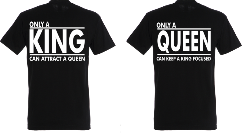 T-shirt Only a king and a queen (σετ 2 τεμ.)