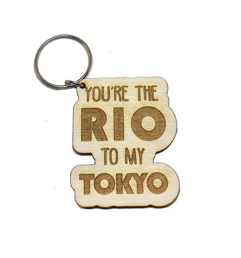 Ξύλινο μπρελόκ La casa de papel You are the Rio in my Tokyo Κωδ.:8261