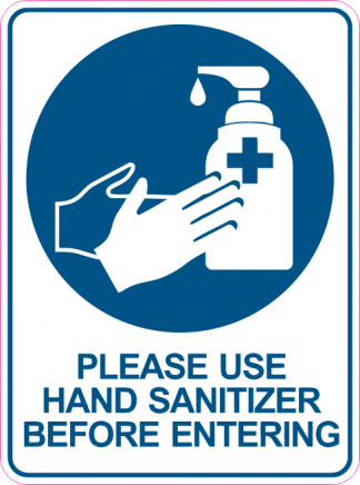 Αυτοκόλλητο Please use hand sanitizer Κωδ.:17502